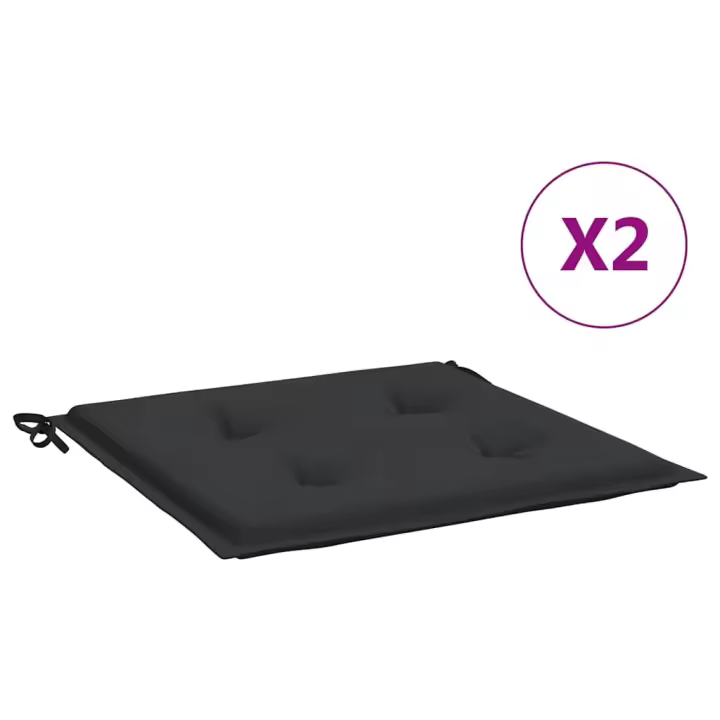 Fundas de Silla de Jardín 2 UDS lienzo Oxford Negro 40x40x4 cm - 1
