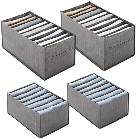 4pcs Cajas de Almacenaje Cajón Plegable Cajón Organizador con Compartimentos Caja de Separación Cesta de Almacenaje - 1