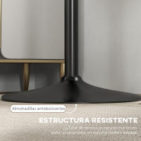 HOMCOM Mesa de Bar Redonda Mesa Alta de Cocina Moderna con Encimera Laminada y Marco de Acero para 2 Personas para Casa Comedor Ø60x102 cm Negro - details 5