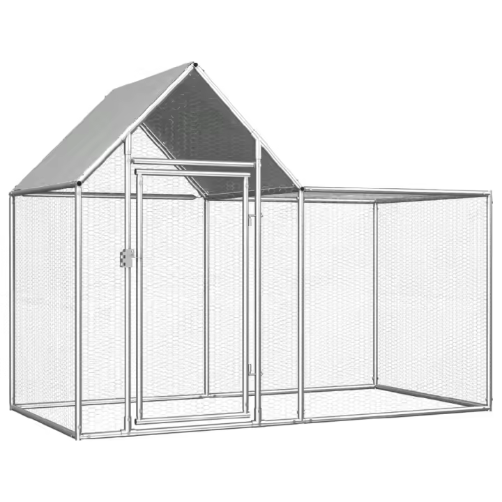 vidaXL GALLINERO ACERO GALVANIZADO 2X1X1,5 M - 1