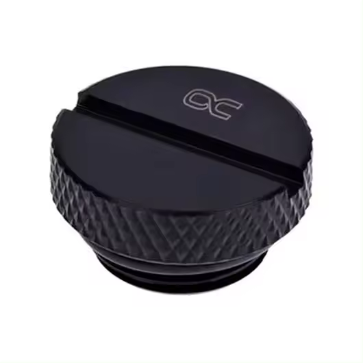 TAPON LIQUIDA ALPHACOOL HF G1/4 NEGRO - ROSCA 1/4" / LATON - 1