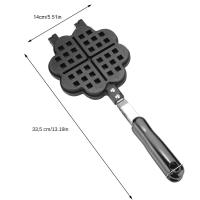 Horneador De Waffles Antideslizante Para Gas Stove Mold De Panqueques Y Pasteles Para Desayuno Forma Rectangular Material De Hierro Fundido - details 10