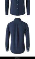 Camisa Oxford Para Hombre Algodón Y Poliéster Manga Larga Color Sólido Cuello Polo Estilo Casual Ajustada Primavera Otoño - details 9