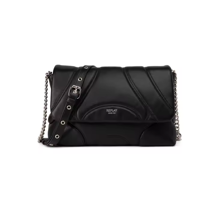 Bolso bandolera Replay negro guateado para mujer - 1