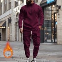 Conjunto Deportivo Casual Para Hombres Verano Otoño Invierno Con Cierre De Cremallera Y Veludo Tejido De Poliéster Talla S a XXXL - details 77