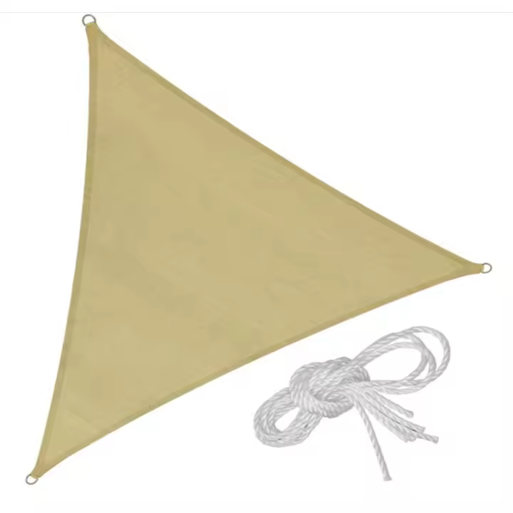 Toldo Vela de Sombreo Impermeable color Beige / Tierra triangular en diferentes medidas nortene, fabricado en polietileno con cuerdas de amarre 185g/m2 - 1