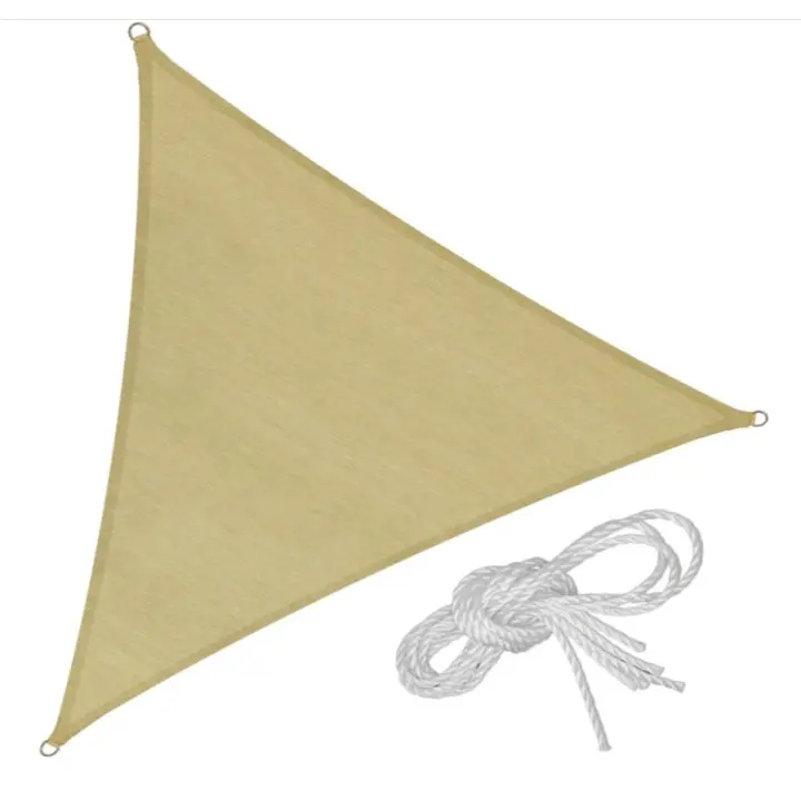 Toldo Vela de Sombreo color Beige / Tierra triangular en diferentes medidas nortene, fabricado en polietileno con cuerdas de amarre - 1