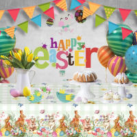 Mantel De Pascua Rectangular Con Diseño De Granja Y Conejos Ideal Para Fiestas Y Decoración Del Hogar Estilo Pastoral Sintético 1 Pieza - details 3