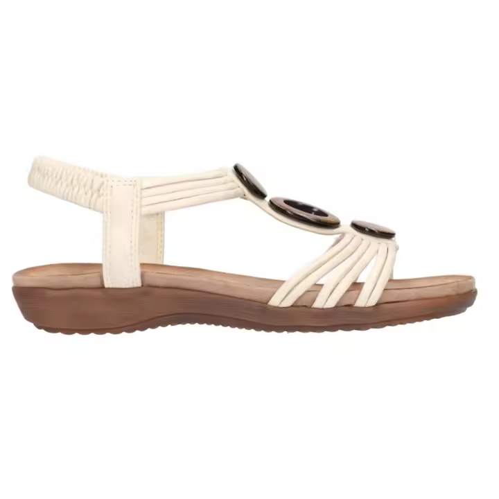 Amarpies sandalia confort con elasticos para mujer ABZ26676 color platino - 1