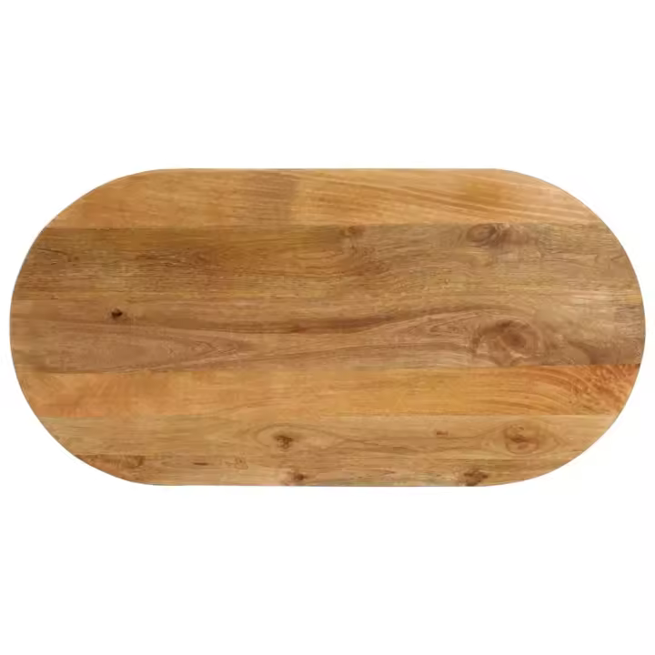vidaXL Tablero de mesa ovalado madera maciza de mango 120x50x3,8 cm - 1