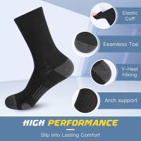 6 Pares de calcetines Deportivos largos para Hombre Altos antisudor antideslizantes transpirables Composición Running senderismo ciclismo Blanco Negro - details 1