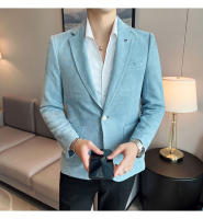 Nueva Moda Chaqueta De Veludo De Ciervo Para Hombre Corte Slim Ajustado Elegante Y Lujo Chaqueta De Negocios Casual Boda Talla Grande Hasta 4XL-S - details 11