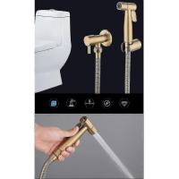 Baño inodoro bidé grifo kit cepillado oro montado en la pared bidé rociador ducha con válvula de cierre - details 2