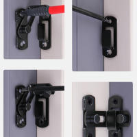 Cerradura De Puerta De Corral En Acero Inoxidable Con Cierre De Palanca 90-180 Grados Cerradura De Hierro Negro Para Puerta Deslizante De BarnIZH - details 5