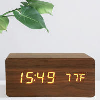 Reloj De Alarma Digital Con Pantalla LED Y Temperatura Reloj De Mesa De Madera Para Dormitorio Oficina Viaje Decoración - details 4