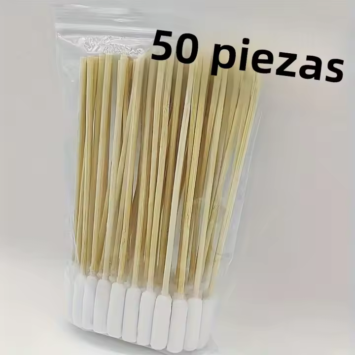 Cepillos De Algodón Cilíndricos En Lote De 50/100/300/500/900/1000 Con Palos De Madera Largos Para Limpieza De Oídos Tatuaje Maquillaje Suministros Médicos - 1