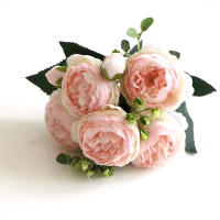 1 Rama De Púas De Seda En Blanco Para Decoración De Hogar Accesorios De Boda Fiesta DIY Pompones Rosas Artificiales Plantas Falsas Para Scrapbook - details 4