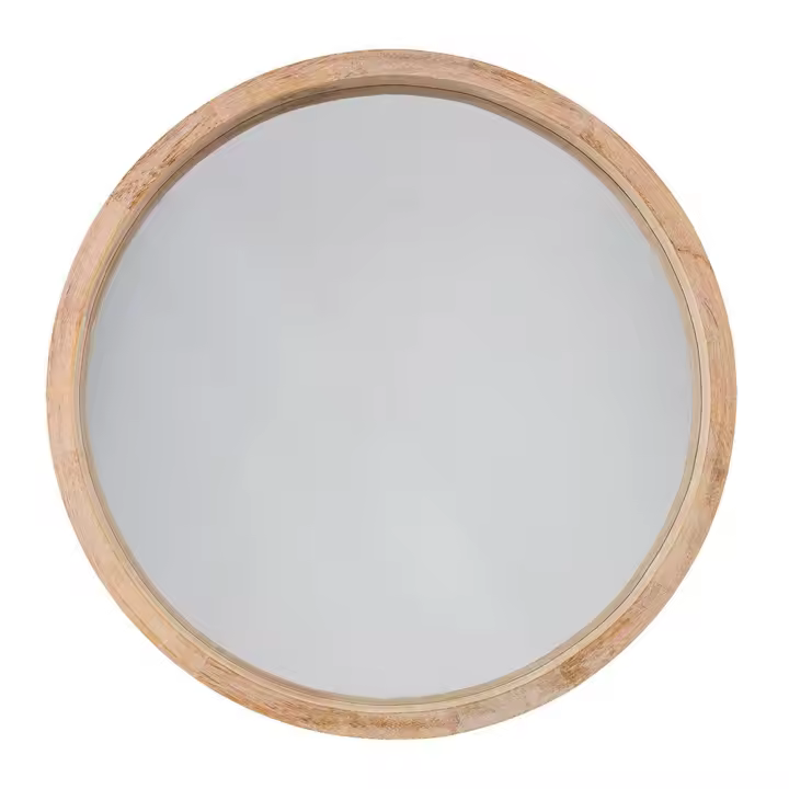 Atmosphera Espejo Redondo Natural Diam.50 Cm - Marco de Madera - 1