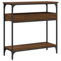vidaXL Mesa consola estante madera ingeniería marrón roble 75x29x75 cm Mesa de sofá Mesa de Entrada para Salón Consola de Entrada Mueble Recibidor Mesita Mesa auxiliar Salon - details 0