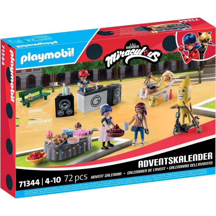 PLAYMOBIL Miraculous 71344 Calendario de Adviento: Miraculous pícnic en París, 24 sorpresas, Incluidas Cinco Figuras, Calendario de Adviento 2024, Juguetes para niños y niñas a Partir de 4 años
