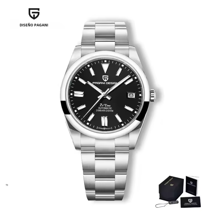 Reloj Mecánico Para Hombre PAGANI DESIGN 2024 NH35 Automático Acero Inoxidable Cristal De Esmeril 20Bar Impermeable 39mm - 1