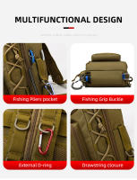 Mochila De Camping Y Pesca Para Hombres Mochila De Deportes Al Aire Libre Mochila De Trekk Ing Y Senderismo Bolsa De Mano Para Viajes Con Diseño Multibolsillo Y Correa De Hombro - details 4