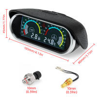 Medidor De Temperatura Y Presión De Aceite Para Coche LCD 2 En 1 Con Adaptador De Sensor De Presión De Aceite 1/8NPT Indicador De Presión De Combustible 26~40mm - details 7
