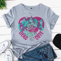 Camiseta Kawaii De Mujer Estampado De Dibujos Animados Rosa Harajuku Aesthetic Moda Coreana Y2k Casual Manga Corta O-Neck - details 3