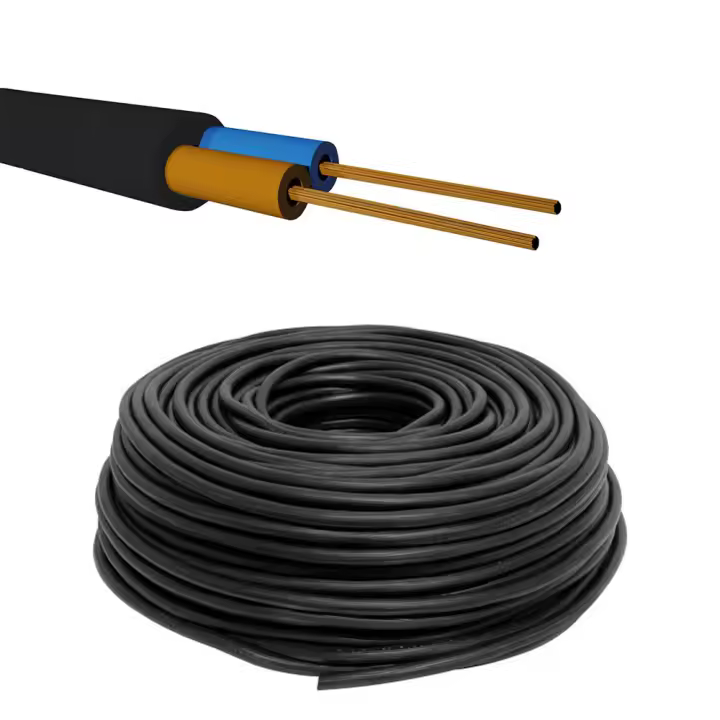 Manguera eléctrica 2x1.5mm² negra redonda 2G1.5  Cable eléctrico negro 2 x 1,5 mm²  5-20m. Longitud a elegir - 1