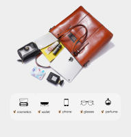 Bolso De Hombro Para Mujer Zency De Cuero Genuino De Alta Calidad Lujo Diseñador Gran Capacidad Bolso De Mano OL Tote De Cuero Vacío - details 8