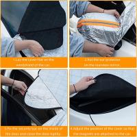 Cubierta para parabrisas de coche, parasol delantero con 9 parasoles magnéticos para coche (170 x 140 cm) - details 3