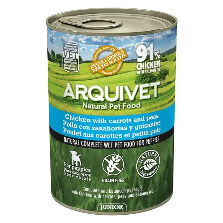 Alimento para Cachorros Arquivet Pollo 400gr: Nutrición Completa y Sabor Delicioso, 91% de Carne Fresca de Pollo - 1