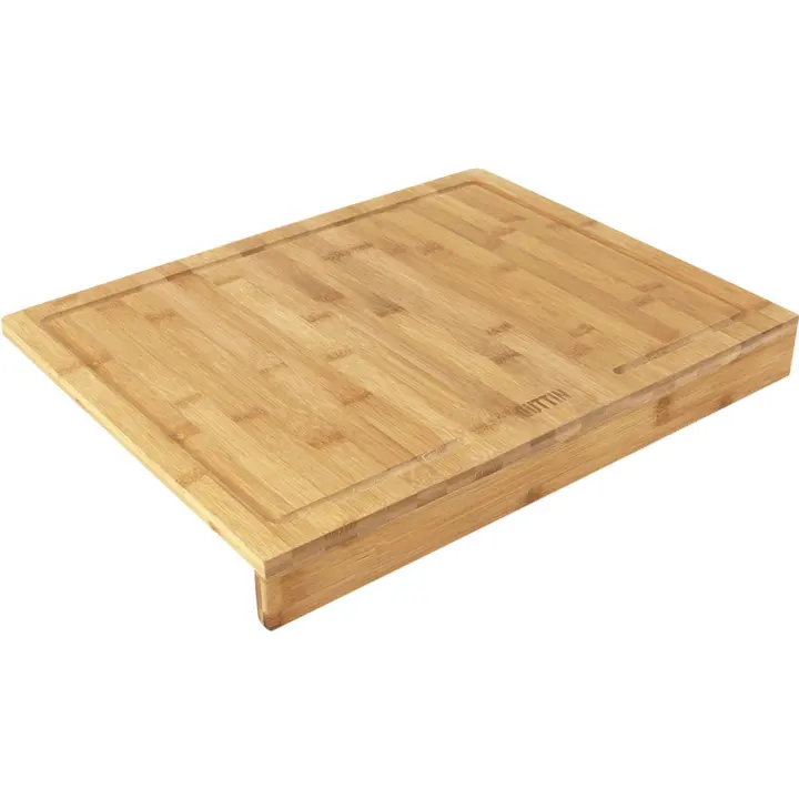 Quttin - Tabla de Cortar Bambú con Borde 35x25x1.2cm - Resistente y Duradera - Antideslizante y Segura - Versátil para Todo Tipo de Alimentos - 1