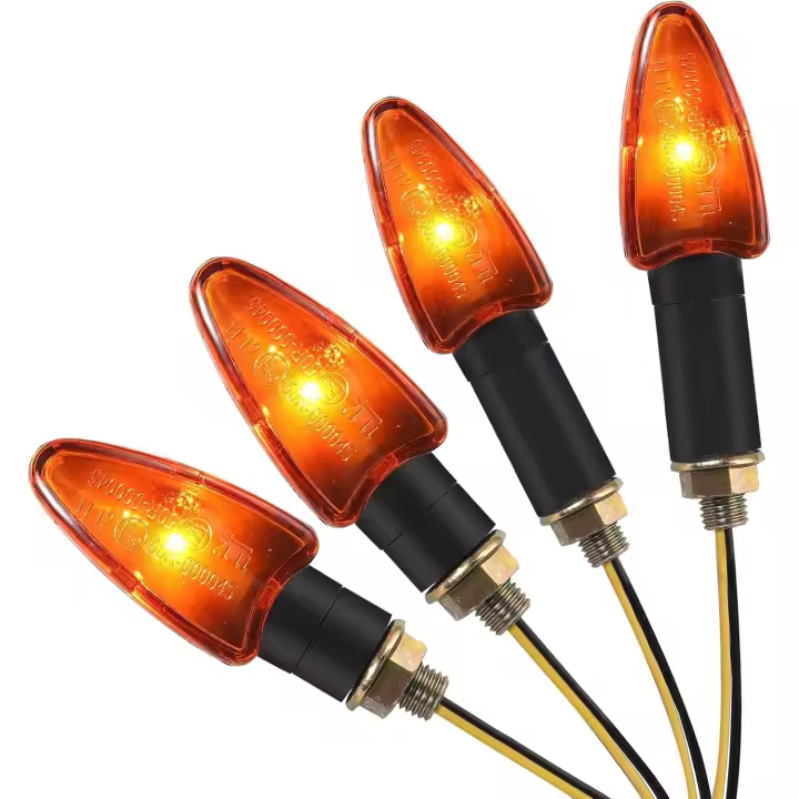 Luces de señal de giro para motocicleta con marca E, 4 unidades, 10 W, luz indicadora de alta potencia, ámbar, resistente al agua, 12 V, para M10, universal, para motocicleta, scooter, cruiser, quad, todoterreno - 1