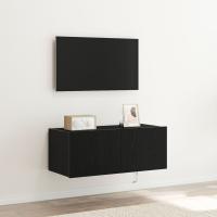 Gabinete de TV vidaXL con luces LED Negro Roble 80x35x31 cm - details 0