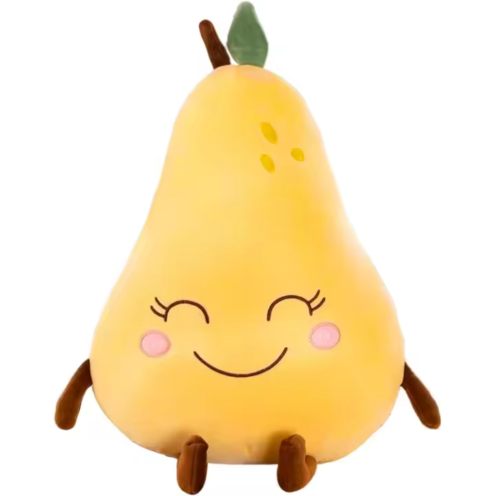 Adorables peluches de frutas, lindas y suaves frutas de peluche para niños, ideales para jugar y decorar, peluches de frutas para niños mayores de 3 años (pera) - 1
