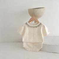 SP Conjunto De Ropa Para Bebe De Verano Con Camiseta De Tejido Hueco Y Shorts 2 Piezas Traje Para Niños Material Algodón Casual - details 5