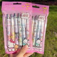 Sanrio Gel Pen 12Pcs Kawaii Hello Kitty Fresa Cinnamoroll Kuromi Melody Estación De Trabajo Estudiantes Bolígrafo 0.5 Negro Exam Pen - details 9
