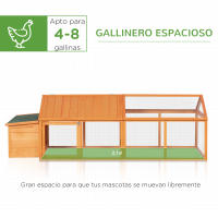 PawHut Gallinero de Madera Gallinero Grande de Exterior de 2 Pisos para 4-8 Gallinas con Techo Abatible Corral Puertas con Cerradura y Nido 240x112,5x76 cm - details 3