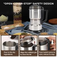 Trituradora Eléctrica De Acero Inoxidable 304 400W Con Hoja De Ocho Páginas Para Moler Rápidamente Arroz Y Frijoles Máquina Multifuncional Para Café En Casa - details 2