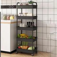 Carrito De Ruedas Para Libros Y Organización Del Hogar Ecológico Plástico Móvil Para Cocina Baño Sala De Estar Almacenamiento De Snacks - details 7