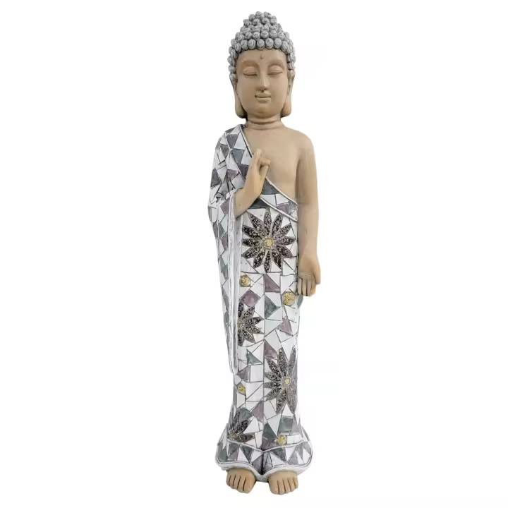 CAPRILO REGALOS & DECORACIÓN  Figura Decorativa de Resina "Buda Plantado Exterior". Adornos y Esculturas. Regalos Originales. Decoración Hogar. 17,50 x 16,50 x 67 cm. - 1