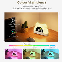 Reloj Digital Con Luz De Alarma En Forma De Oso Decorativo Para Dormitorio Reloj De Despertar Con Luz De Atardecer Colorida Ideal Para Navidad Niditon - details 5