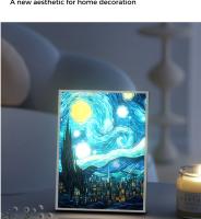 Lámpara De Noche LED Artística De Van Gogh Estrella De La Noche Decoración Para Habitación Y Sala De Estar 3 Modos De Luz Fría Neutra Caliente - details 6