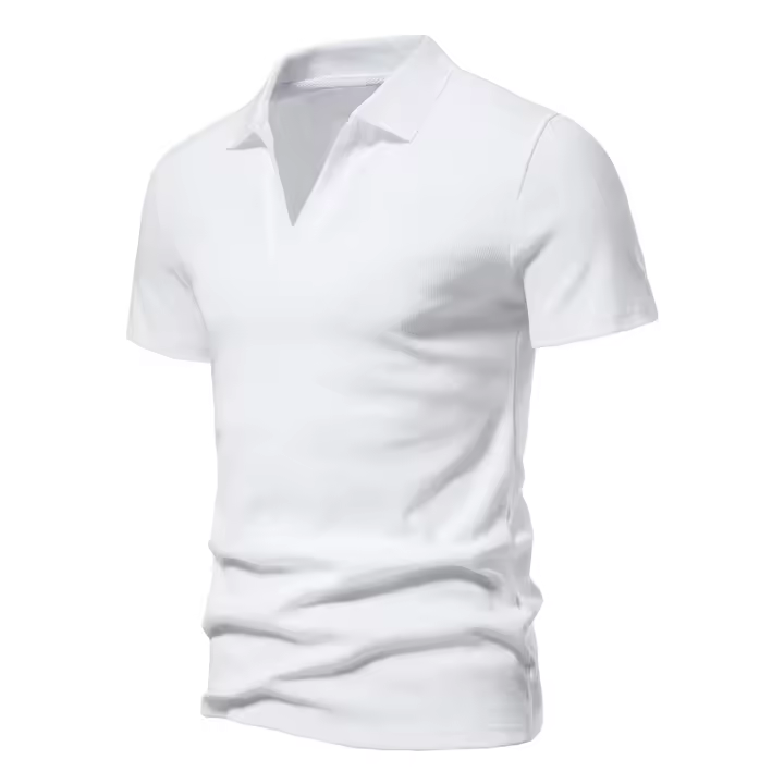 Camisa Henley Para Hombre En Algodón Ajustada Corta Casual Para Jogger Camisetas Sueltas Estilo Inglés Cuidado Facil - 1