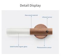 Lámpara De Pared Recargable Con Sensor De Movimiento Y Luz LED Retro Para Dormitorio Pasillo Escaleras Cocina Linterna Portátil - details 8