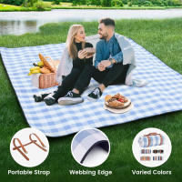 Manta De Picnic Extra Grande 80"x 80" Impermeable Y Plegable Para 8 Adultos Ideal Para Playa Camping Parque Hierba Interiores - details 9