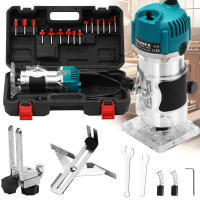 Fresadora 800W 30000RPM Profesional 1/4'' - Kit 15 Accesorios para Tallar/Cortar/Moldear Madera, Incl. Brocas y Guías de Carpintería - details 1