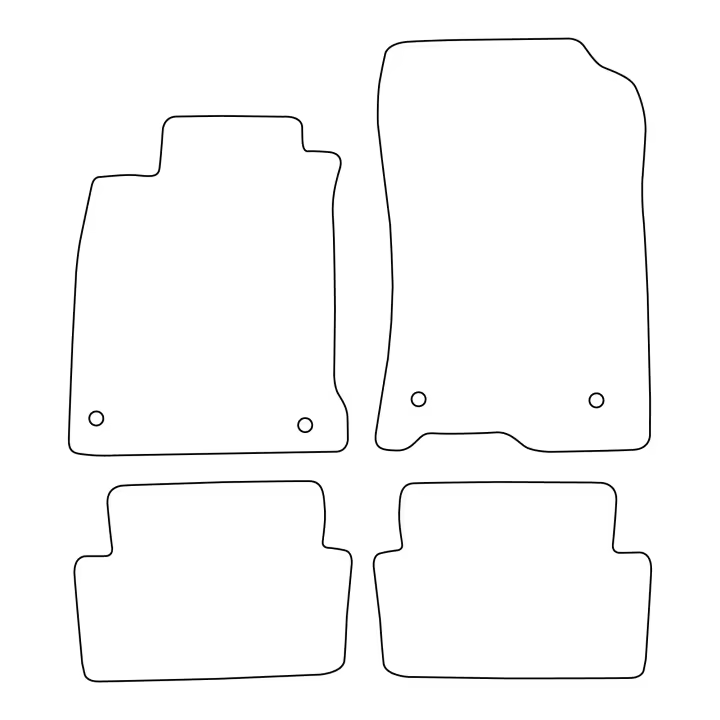 Juego de alfombrillas de terciopelo para Renault Laguna III 2007-2015 - acabado negro - 1