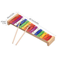 Glockenspiel De 15 Notas Con Base De Madera Y Barras De Aluminio Colorido Instrumento Musical Educativo Con 2 Martillos Regalo De Percusión - details 2